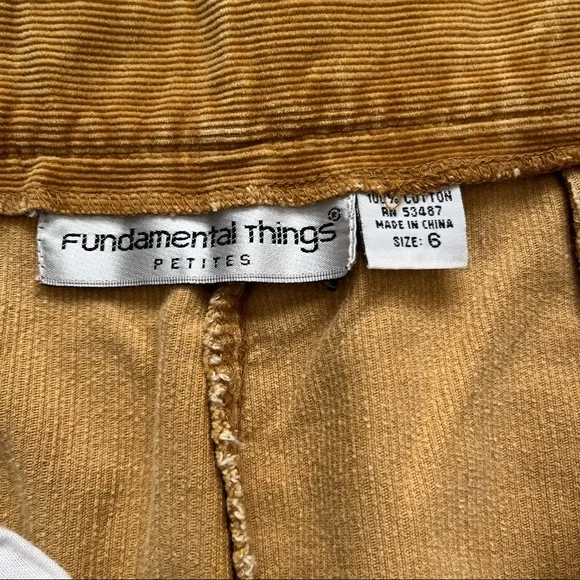 Vintage High Waisted Golden Yellow Corduroy Flat Back Pants size 6P - Picture 4 of 7